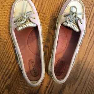 Pink/tan sperrys, women’s size 7.5